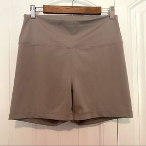 Yogalicious Beige Cream High Waist Biker Shorts